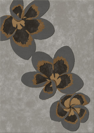 Anna-Veda 9751-simple flowers - handmade rug, tufted (India), 24x24 5ply quality
