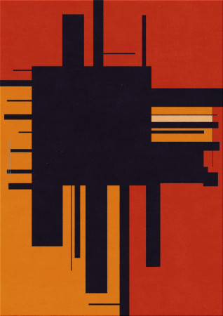 Bauhaus 10361-retrospective - handmade rug, tufted (India), 24x24 5ply quality