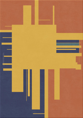 Bauhaus 10360-retrospective - handmade rug, tufted (India), 24x24 5ply quality