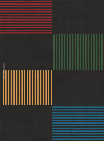 Bauhaus 11640-striped boxes - handmade rug, tufted (India), 24x24 5ply quality
