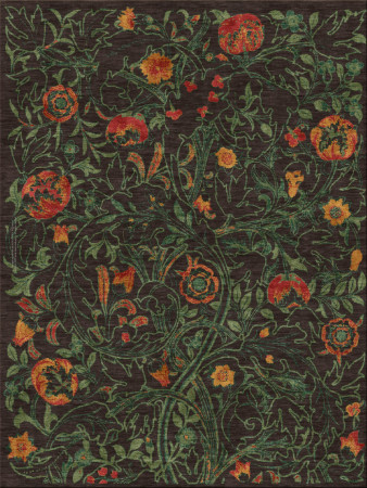 William Morris 12800-floral melancholy - handmade rug,  tibetan (India), 100 knots quality