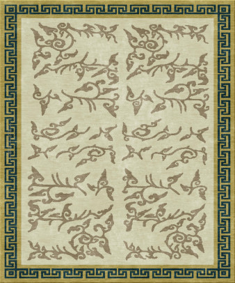 Anna-Veda 12832-ngia ruko - handmade rug, tufted (India), 24x24 5ply quality