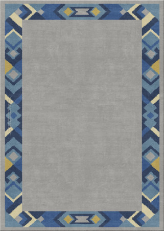 Bauhaus 12888-mark square - handmade rug,  tibetan (India), 60 knots quality