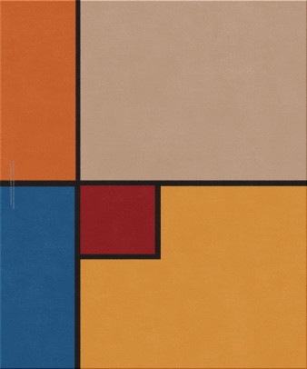 Bauhaus 13527-bauhaus block - handmade rug, tufted (India), 24x24 5ply quality