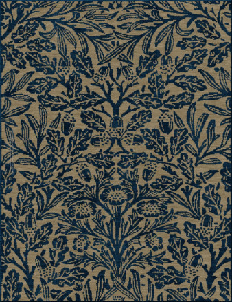 art nouveau 3599-wild bouquet - handmade rug, tufted (India), 24x24 5ply quality