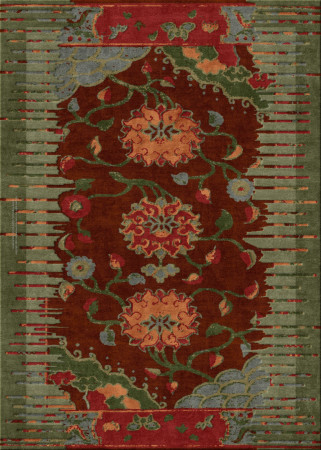 Anna-Veda 8509-traditional cuts - handmade rug,  tibetan (India), 100 knots quality