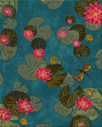 Anna-Veda 8147-livid lotus - handmade rug, tufted (India), 24x24 5ply quality