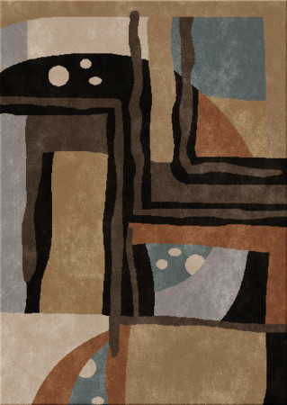 Memphis 6652-snail garden - handmade rug, tufted (India), 24x24 5ply quality