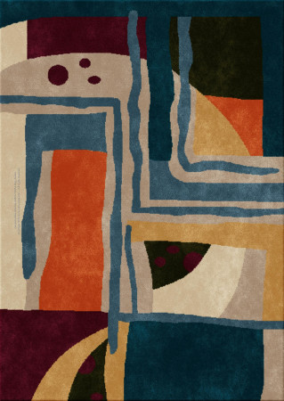 Memphis 4231-snail garden - handmade rug, tufted (India), 24x24 5ply quality