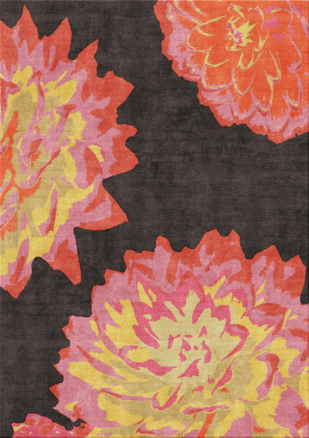 Anna-Veda 9702-bouquet - handmade rug,  tibetan (India), 100 knots quality